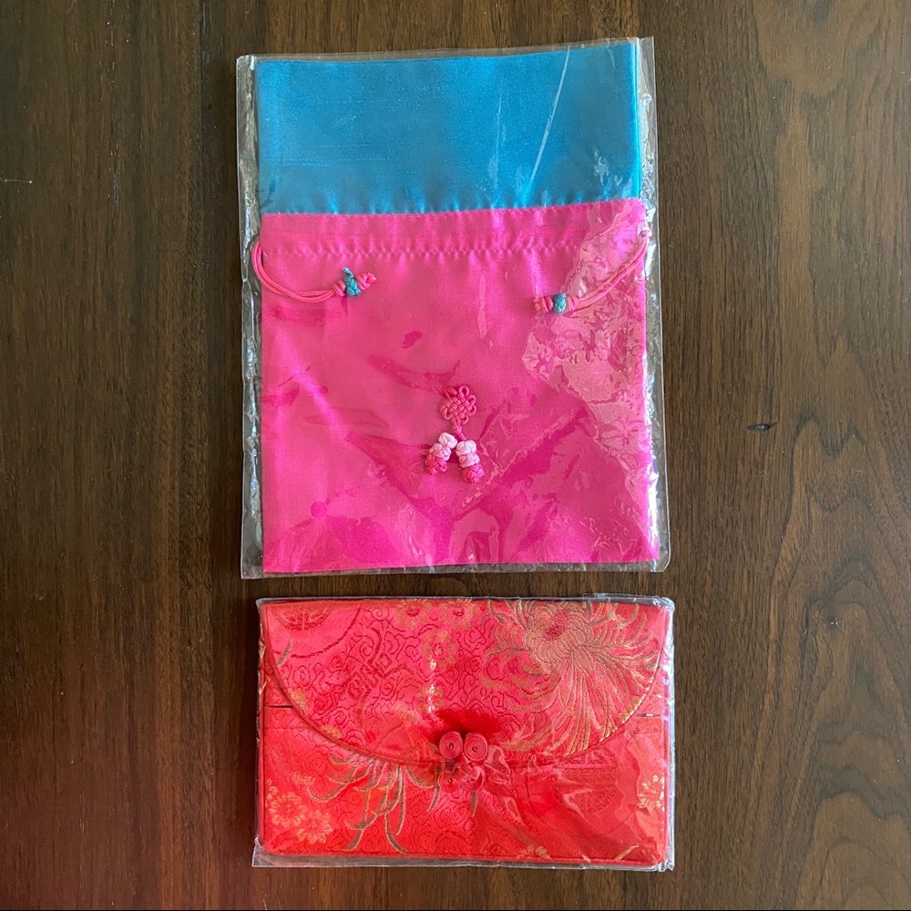Vintage retro Chinese Silk Bag 
Pouch